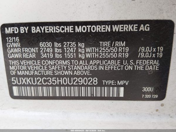 2017 BMW X6 XDRIVE35I