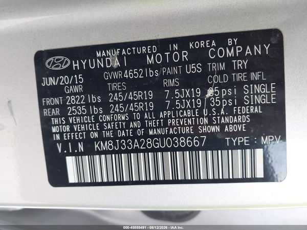 2016 HYUNDAI TUCSON LIMITED