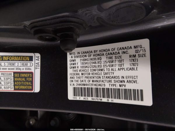 2015 HONDA CR-V EX-L
