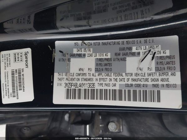 2019 MAZDA MAZDA3