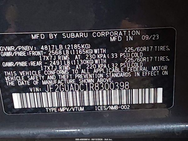 2024 SUBARU CROSSTREK PREMIUM — I9