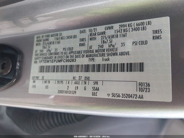 2021 FORD F-150 XLT