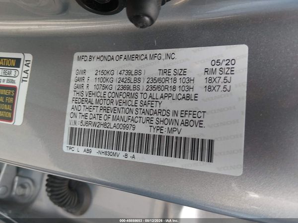 2020 HONDA CR-V AWD EX-L
