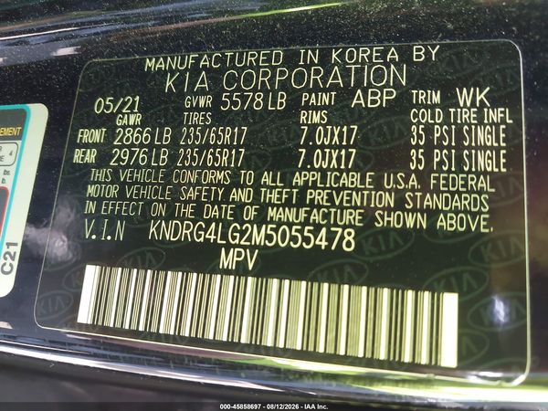 2021 KIA SORENTO HYBRID S