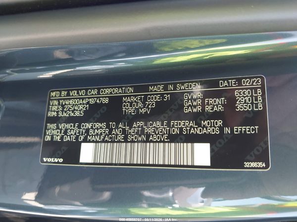 2023 VOLVO XC90 RECHARGE PLUG-IN HYBRID T8 ULTIMATE 6-SEATER