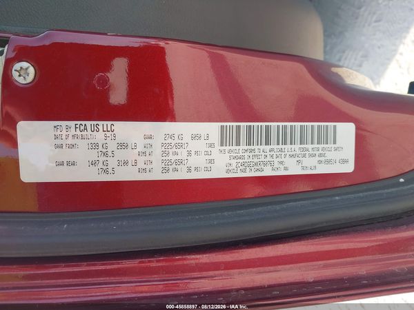 2019 DODGE GRAND CARAVAN GT — I9
