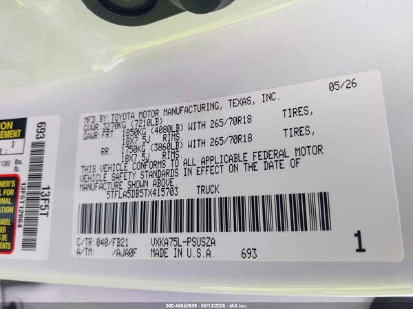 2026 TOYOTA TUNDRA SR5 CREWMAX 5.5' BED