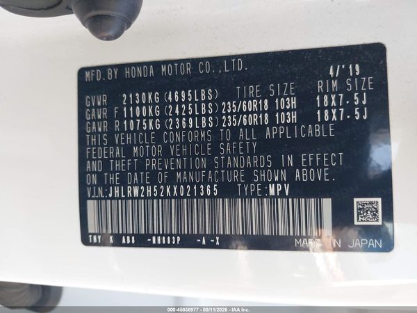 2019 HONDA CR-V EX