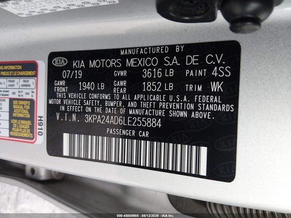 2020 KIA RIO S