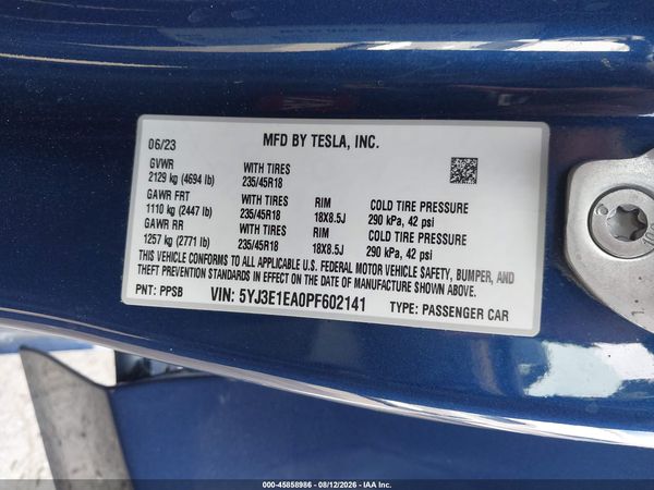 2023 TESLA MODEL 3 REAR-WHEEL DRIVE