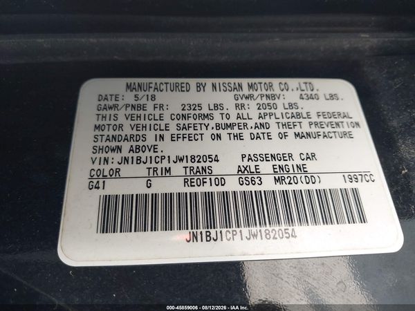 2018 NISSAN ROGUE SPORT S