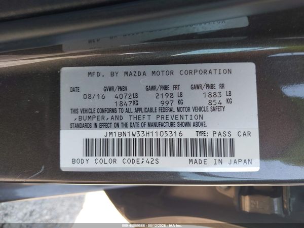 2017 MAZDA MAZDA3 GRAND TOURING