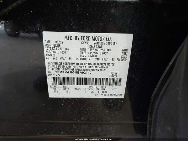 2022 FORD EDGE SEL — I9