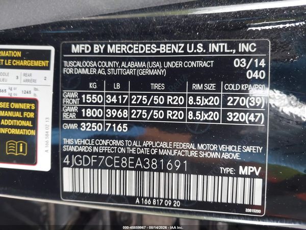 2014 MERCEDES-BENZ GL 450 4MATIC