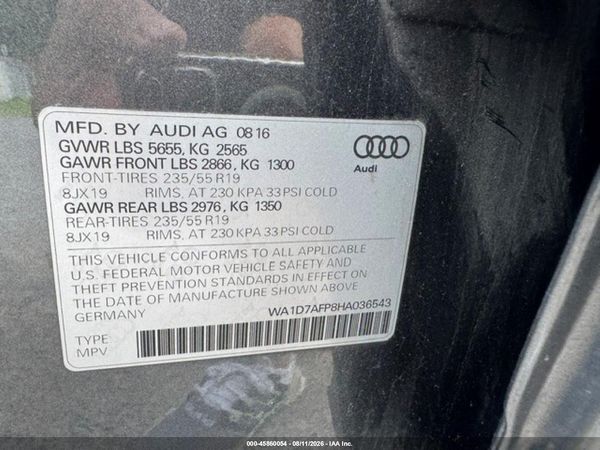 2017 AUDI Q5 3.0T PREMIUM PLUS
