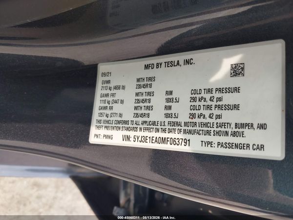 2021 TESLA MODEL 3