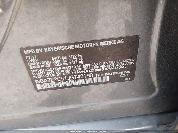 2018 BMW 740I