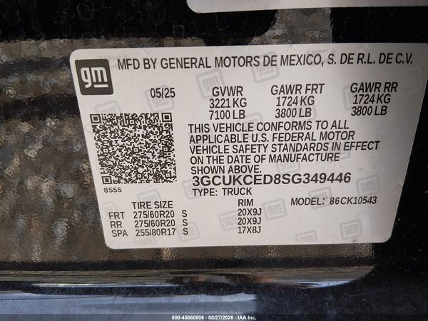 2025 CHEVROLET SILVERADO 1500 Trail Boss Custom — I9