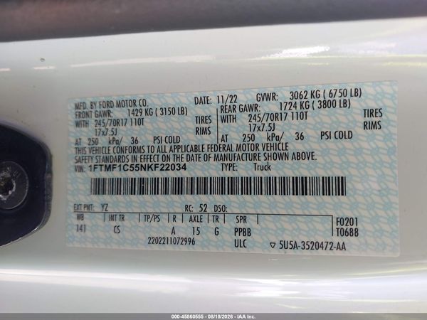 2022 FORD F-150 XL