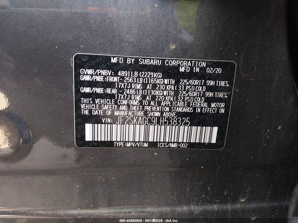 2020 SUBARU FORESTER PREMIUM