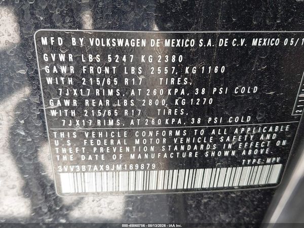 2018 VOLKSWAGEN TIGUAN 2.0T SE/2.0T SEL — I9
