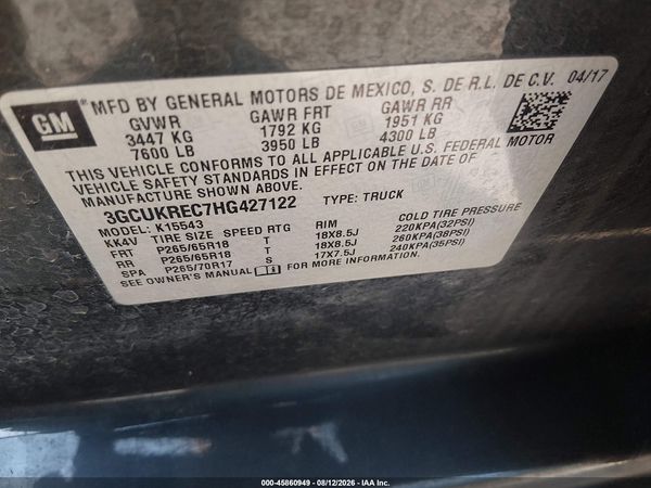 2017 CHEVROLET SILVERADO 1500 LT — I9