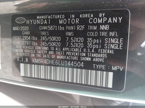2020 HYUNDAI PALISADE SEL