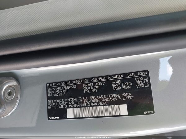 2024 VOLVO XC90 RECHARGE PLUG-IN HYBRID T8 ULTIMATE 6-SEATER