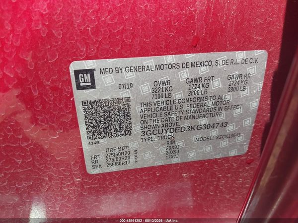 2019 CHEVROLET SILVERADO 1500 LT — I9