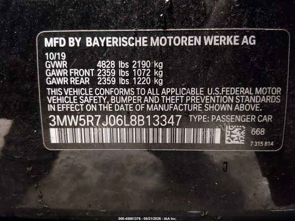 2020 BMW 330I XDRIVE — I9