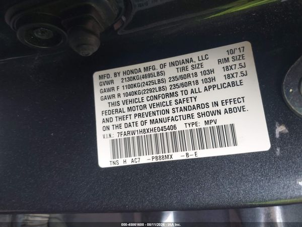 2017 HONDA CR-V EX-L/EX-L NAVI