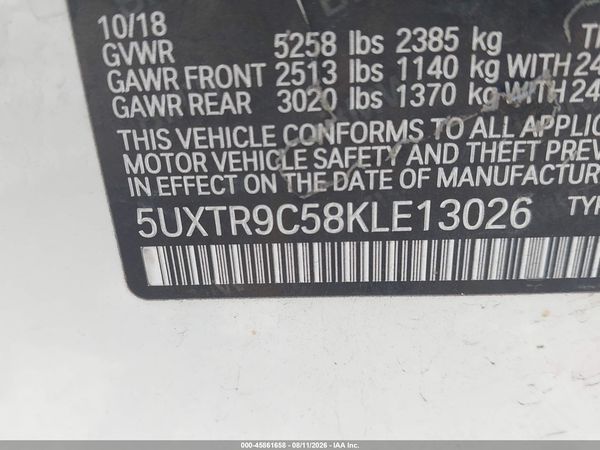 2019 BMW X3 XDRIVE30I
