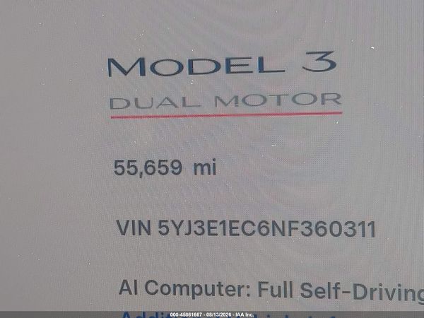 2022 TESLA MODEL 3