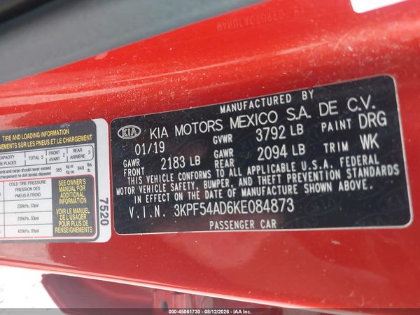 2019 KIA FORTE EX