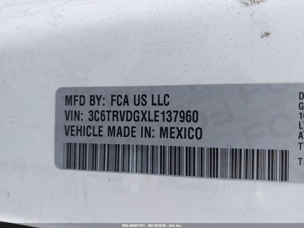 2020 RAM PROMASTER 2500 HIGH ROOF 159 WB — I9