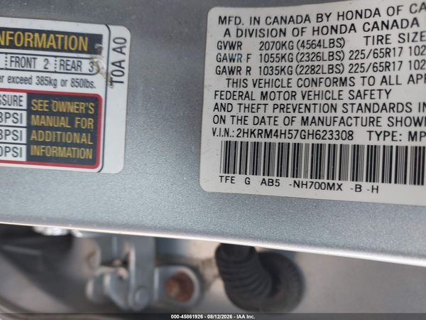 2016 HONDA CR-V EX