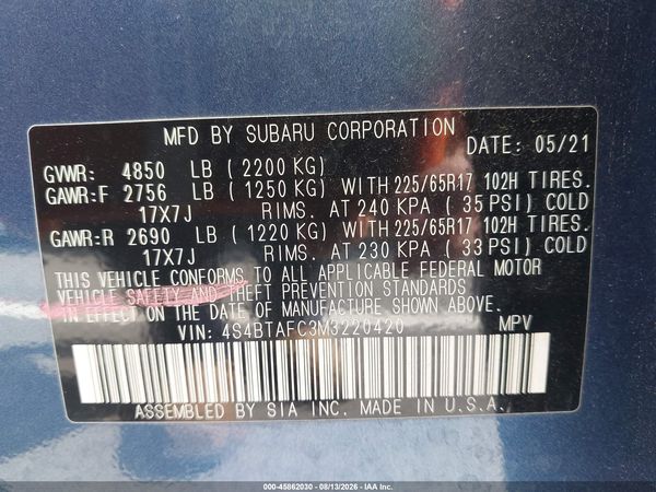 2021 SUBARU OUTBACK PREMIUM