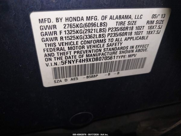 2013 HONDA PILOT TOURING