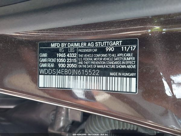 2018 MERCEDES-BENZ CLA 250 CLA250