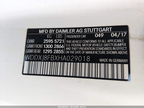 2017 MERCEDES-BENZ S 550 4MATIC