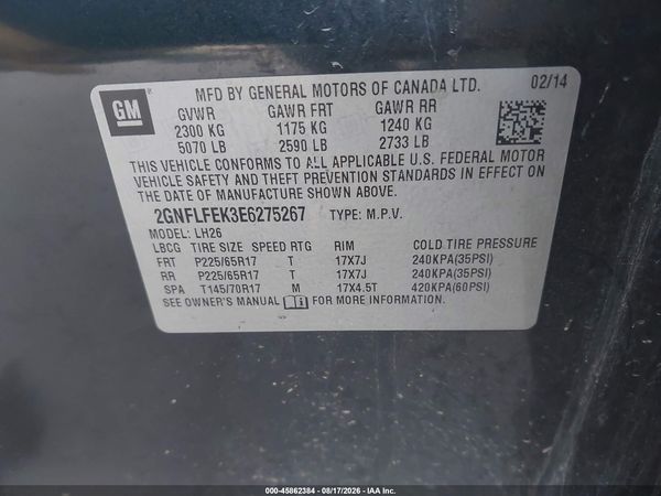 2014 CHEVROLET EQUINOX LT — I9