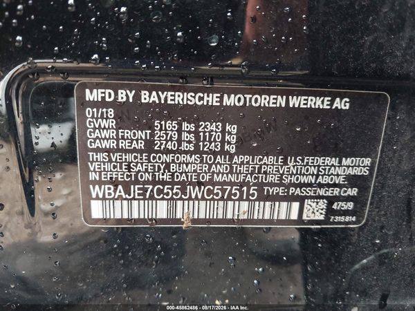 2018 BMW 540I XDRIVE