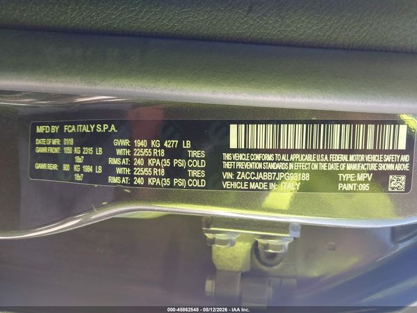 2018 JEEP RENEGADE ALTITUDE FWD