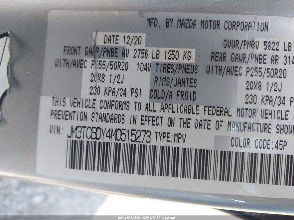 2021 MAZDA CX-9 GRAND TOURING