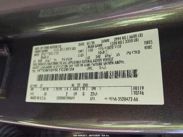 2020 FORD F-150 XL