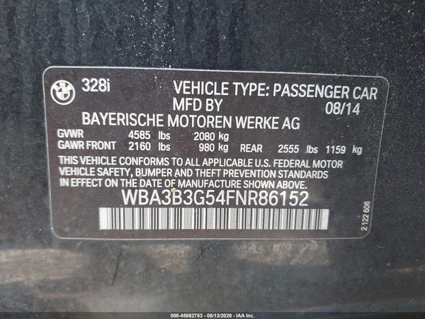 2015 BMW 328I XDRIVE