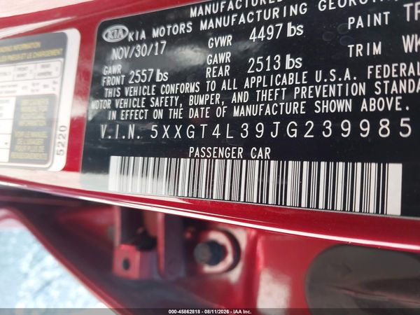2018 KIA OPTIMA S