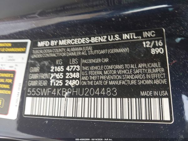 2017 MERCEDES-BENZ C 300 SPORT 4MATIC