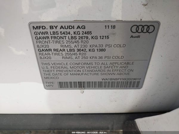 2019 AUDI Q5 45 PREMIUM