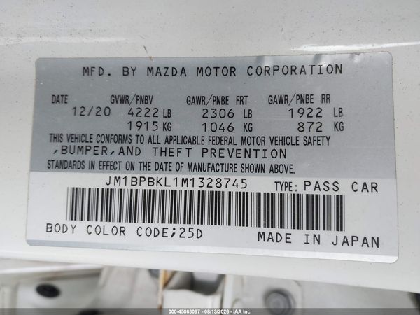 2021 MAZDA MAZDA3 SELECT